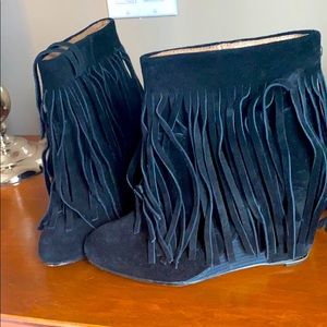 Awesome fringe booties